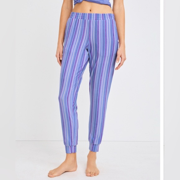 Jockey Soft Cool Jogger in Blue Dashed Stripe Size XL NWT - Picture 1 of 7